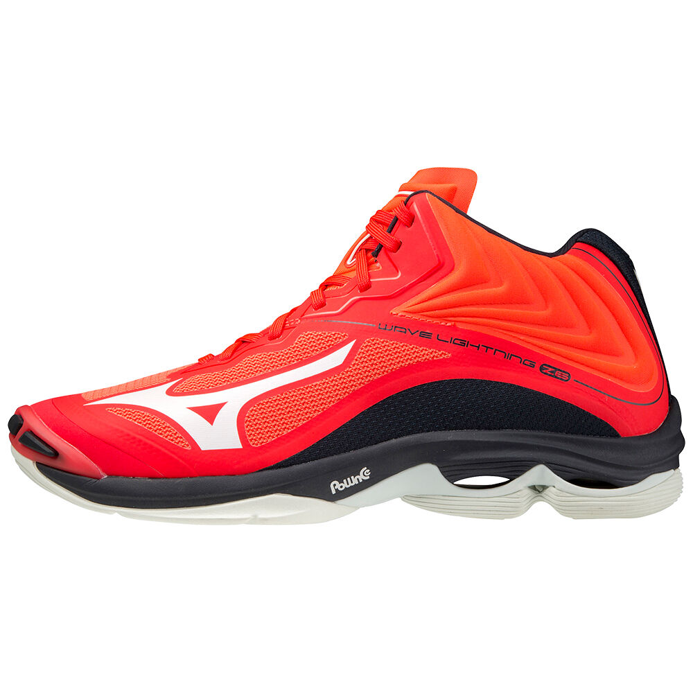 Mizuno Wave Lightning Z6 Mid Cut Férfi Röplabda Cipő Narancssárga/Fehér/Kék LMG568034